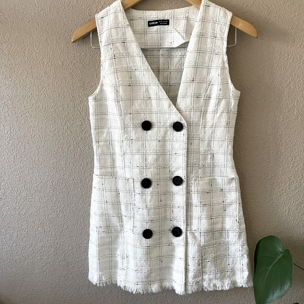 Tweed blazer vest